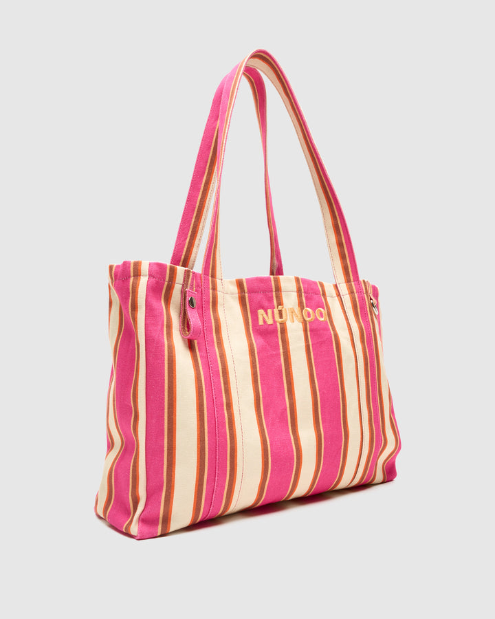Núnoo Abby Canvas Fuschia Stripes Large Fuschia Stripes