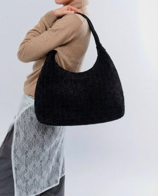 Núnoo Big Dandy Braided Suede Black w. Gold Large Black