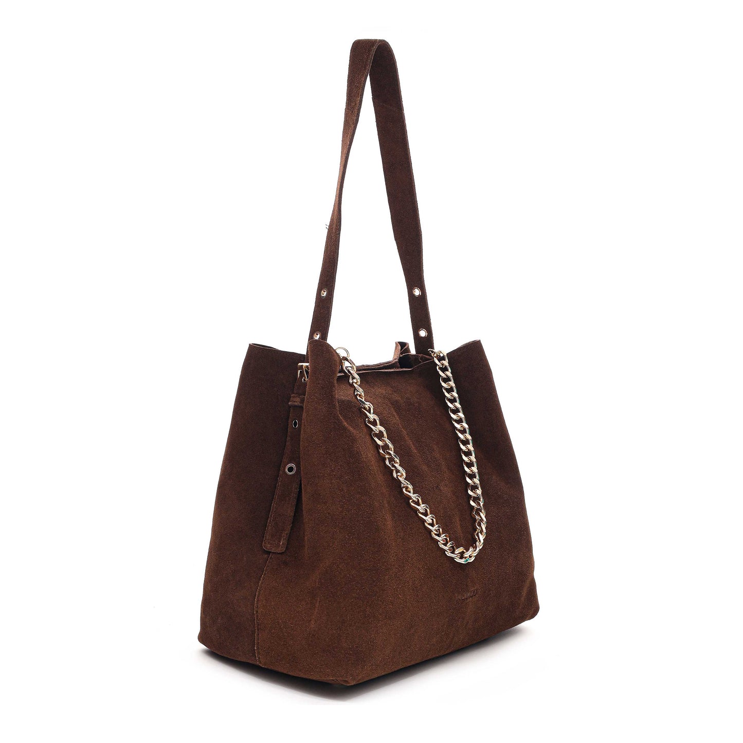 Núnoo Chiara Suede Brown w. Gold Large Brown
