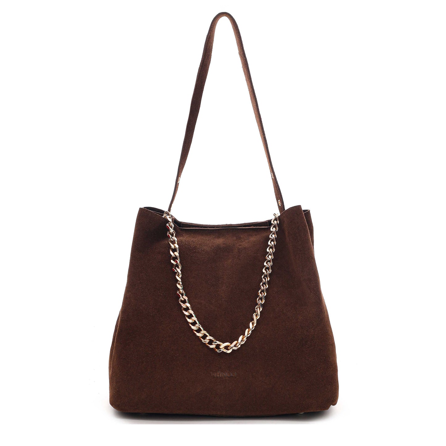 Núnoo Chiara Suede Brown w. Gold Large Brown
