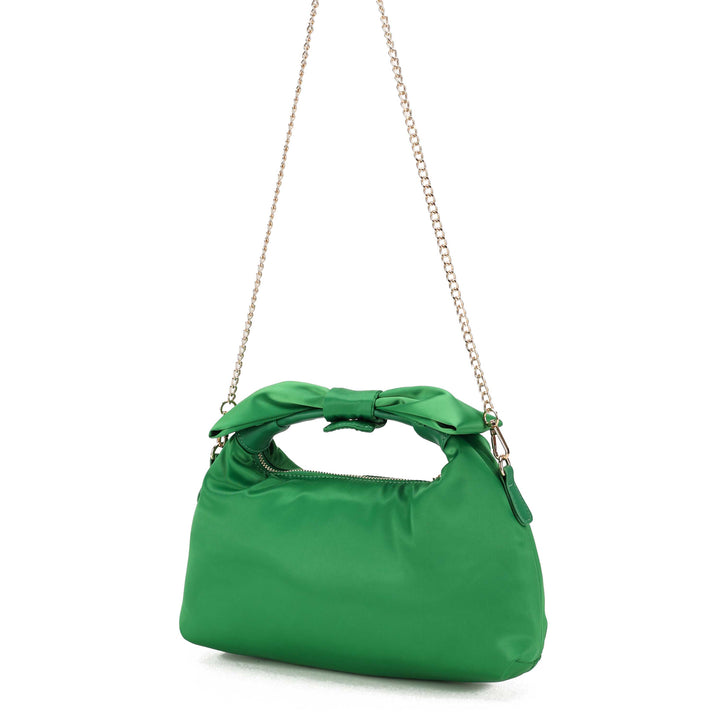 Núnoo Dandy Bow Recycled Satin Green w. Gold Small bag Green