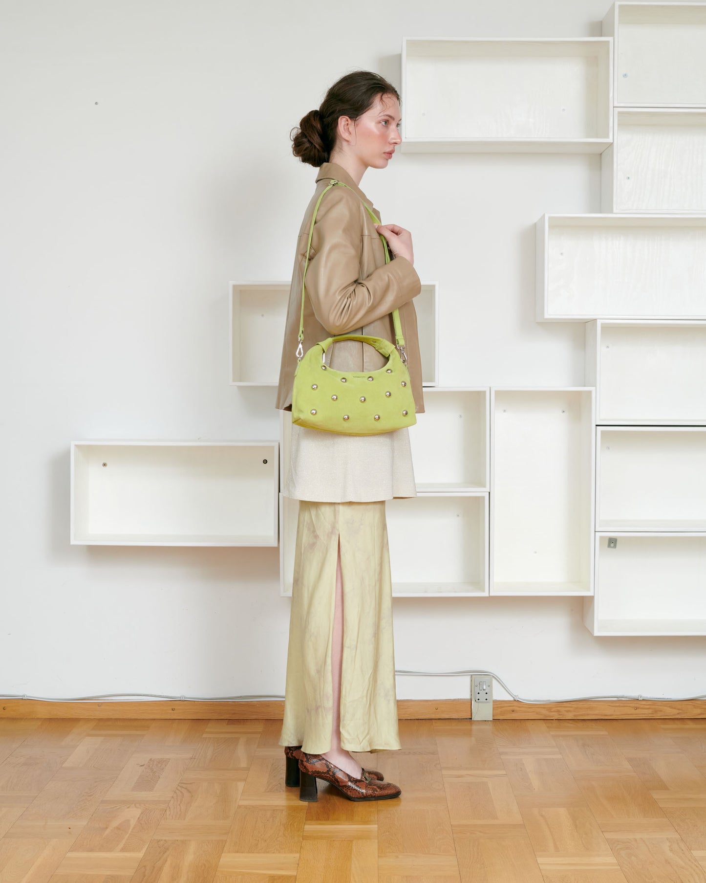 Núnoo Dandy Rivet Suede Lime Medium Lime