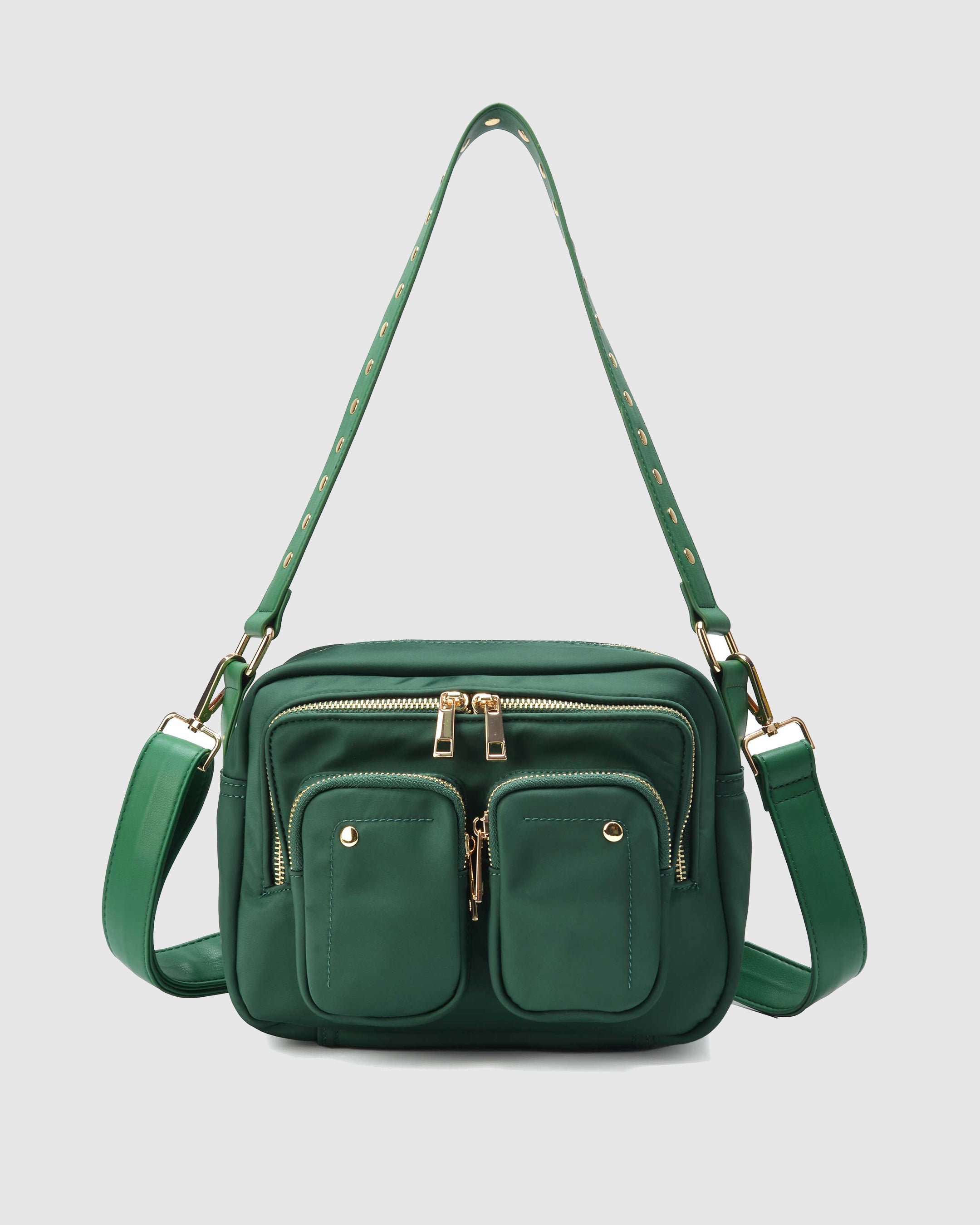 Ellie Recycled Nylon Dark Green w. Gold – Núnoo EU
