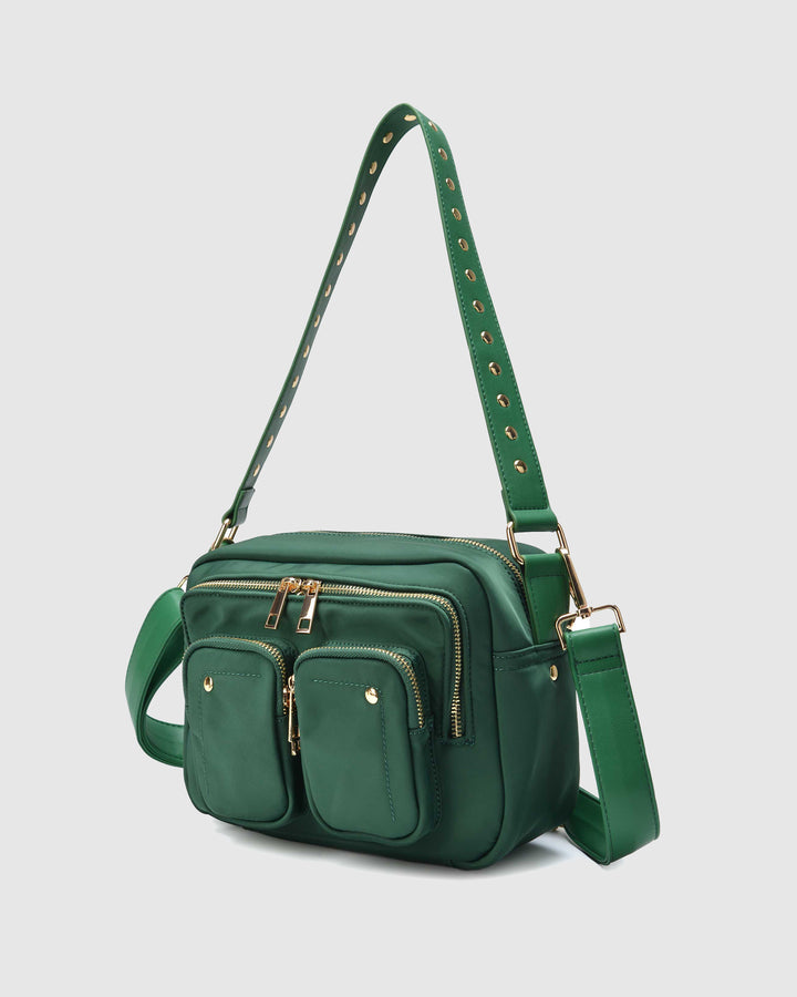 Núnoo Ellie Recycled Nylon Dark Green w. Gold Medium