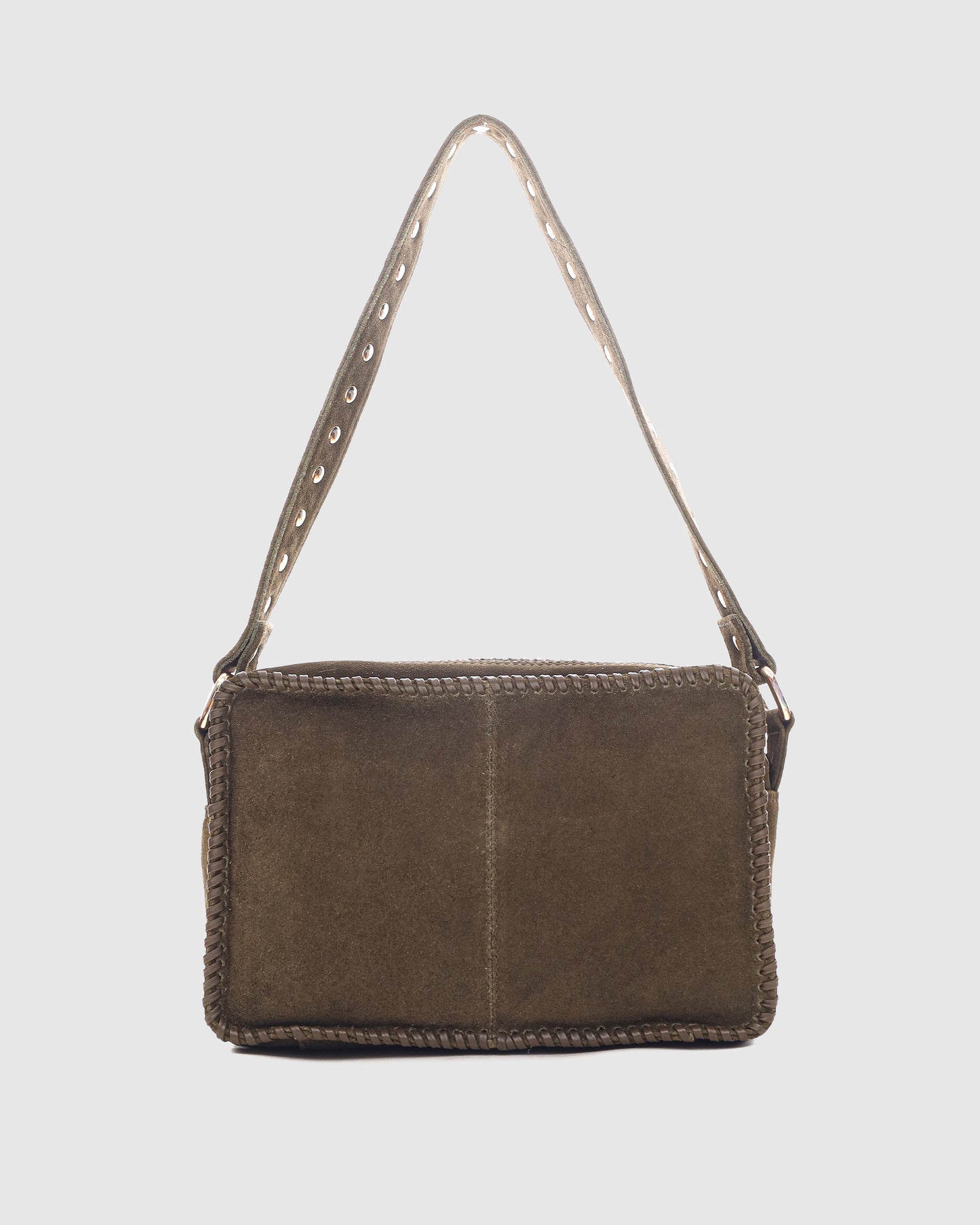 Núnoo Ellie Stitch Suede Dark Olive w. Gold Medium Dark Olive