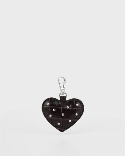 Heart Bag Charm Texas Chocolate