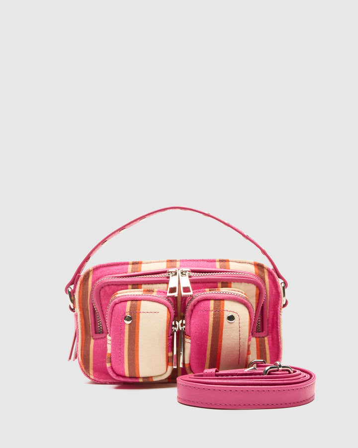 Núnoo Helena Canvas Pink Stripes Small bag Fuschia Stripes