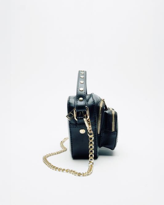 Núnoo Helena Florence Black w. Gold Small bag Black