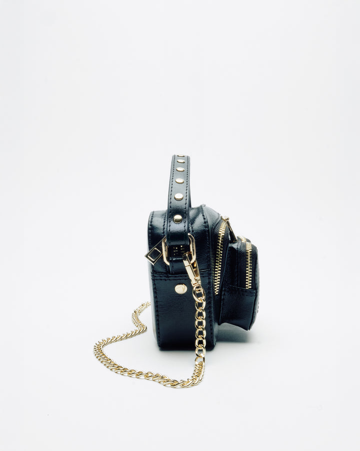 Núnoo Helena Florence Black w. Gold Small bag Black