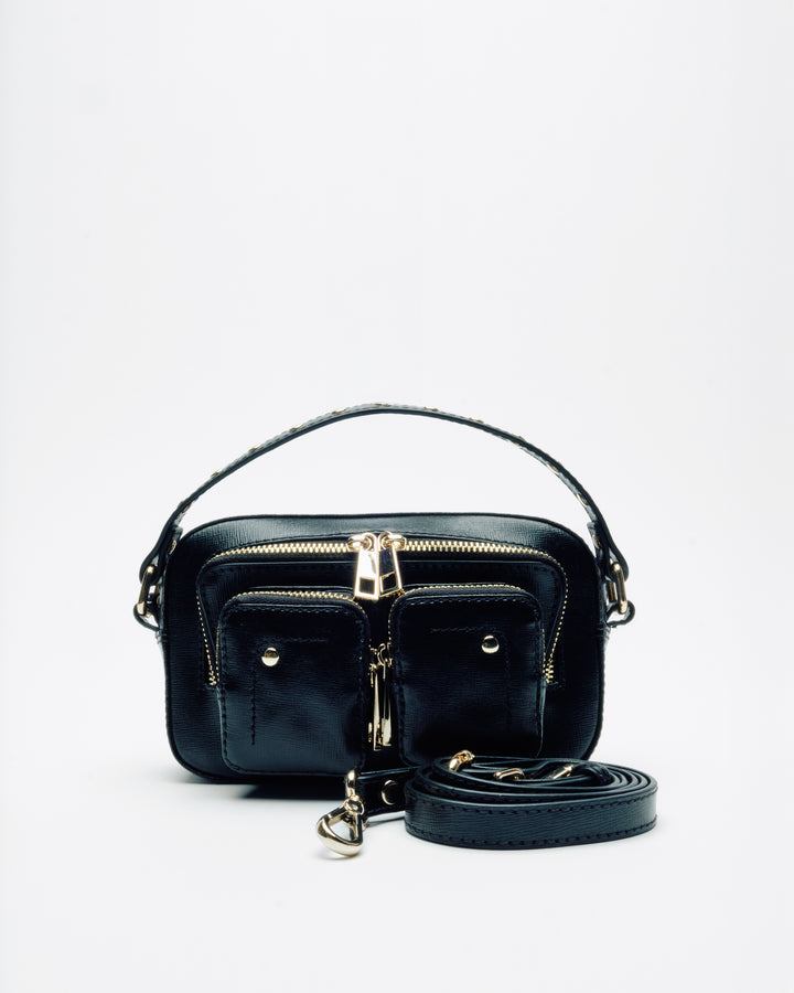 Núnoo Helena Florence Black w. Gold Small bag Black