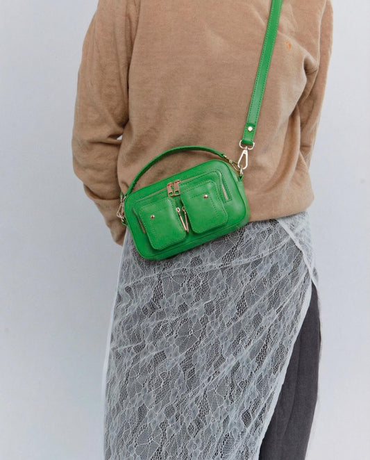 Núnoo Helena Florence Bright Green w. Gold Small bag Bright Green