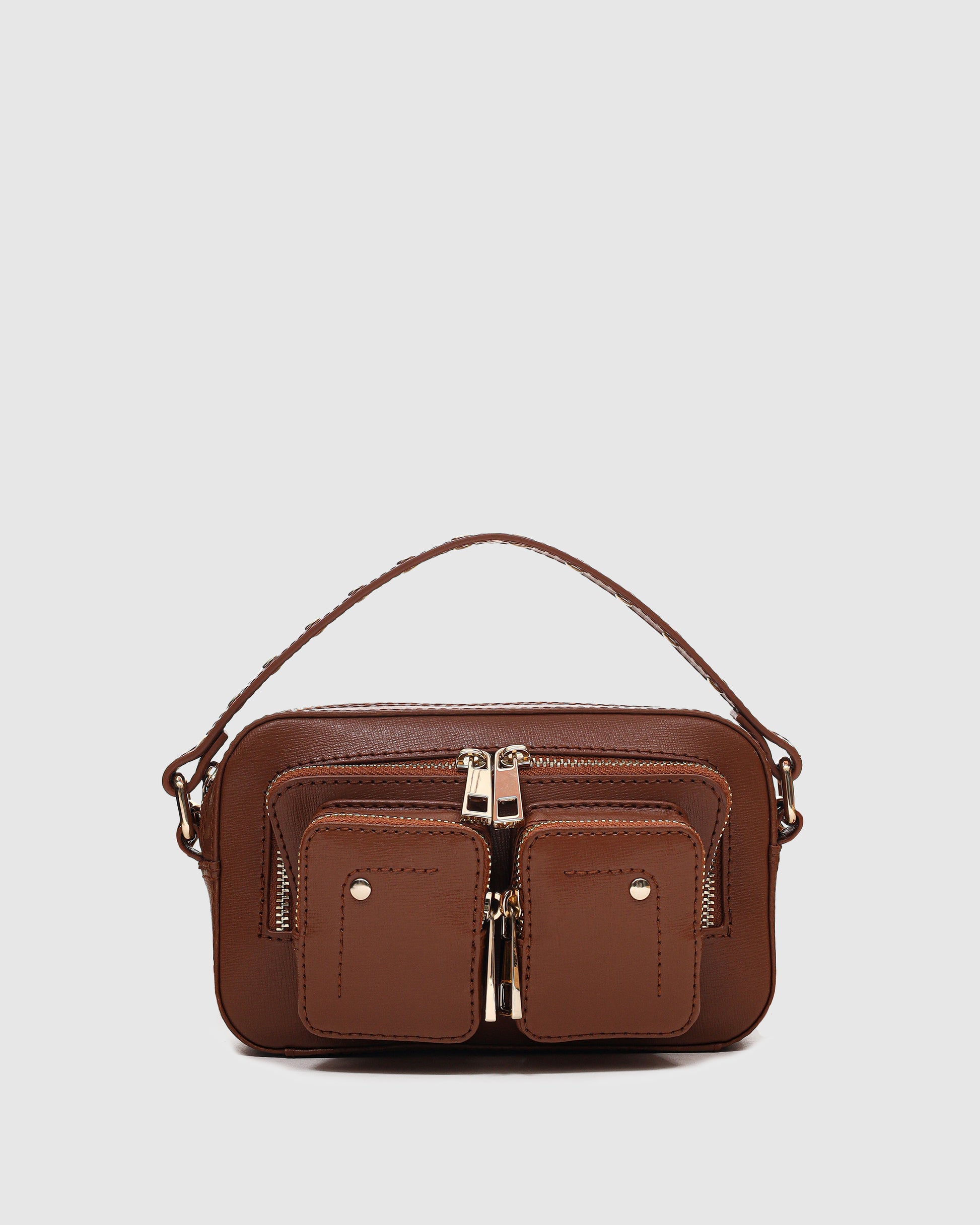 Núnoo Helena Florence Brown w. Gold Small bag Brown