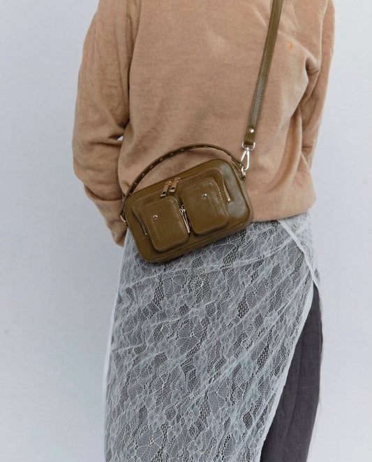 Núnoo Helena Florence Dusty Olive w. Gold Small bag Dusty Olive