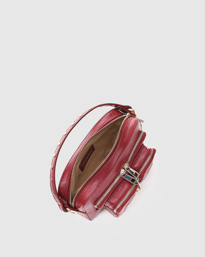 Núnoo Helena Florence Maroon w. Gold Small bag Maroon