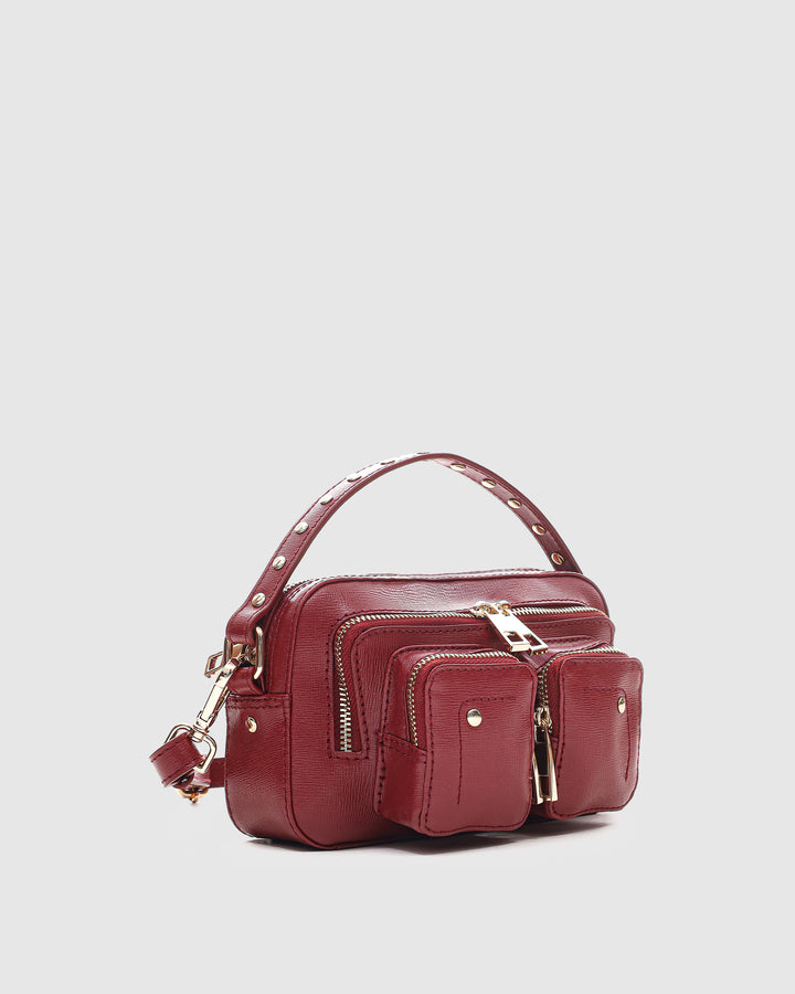 Núnoo Helena Florence Maroon w. Gold Small bag Maroon