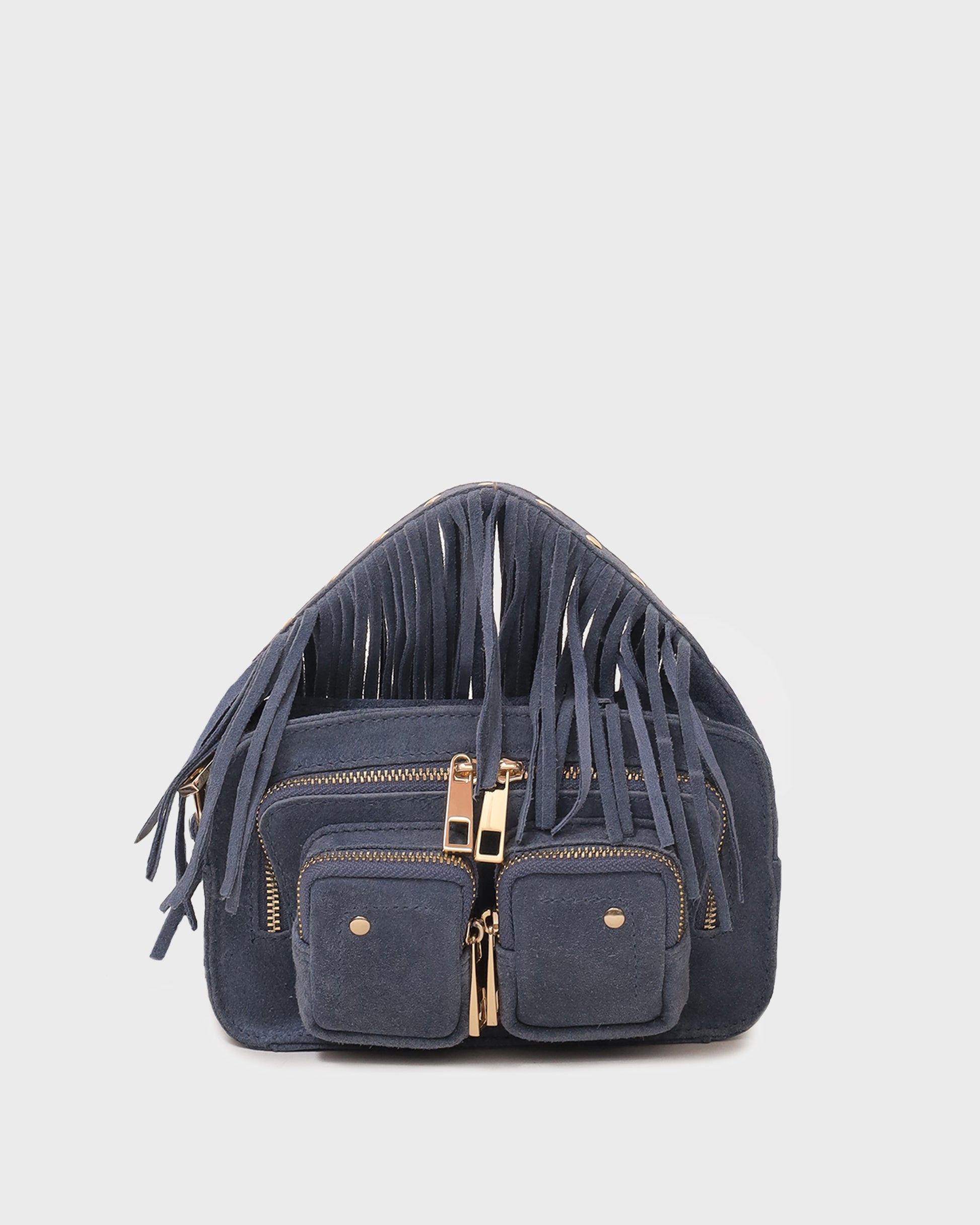 Núnoo Helena Fringe Suede Jeans w. Gold Small bag Jeans