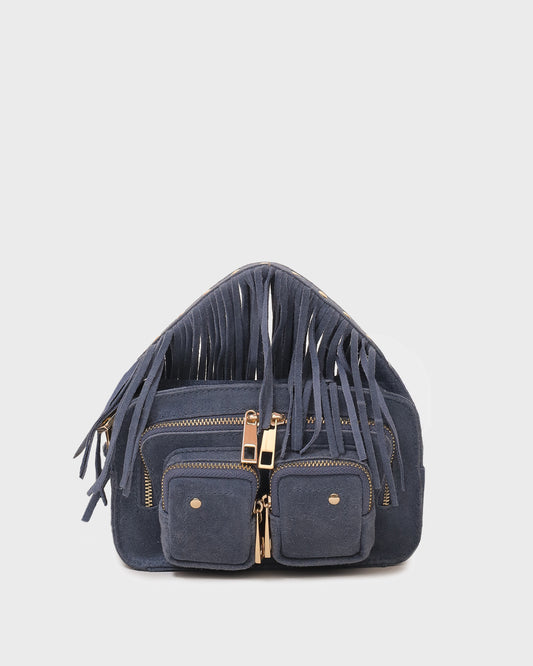 Núnoo Helena Fringe Suede Jeans w. Gold Small bag Jeans