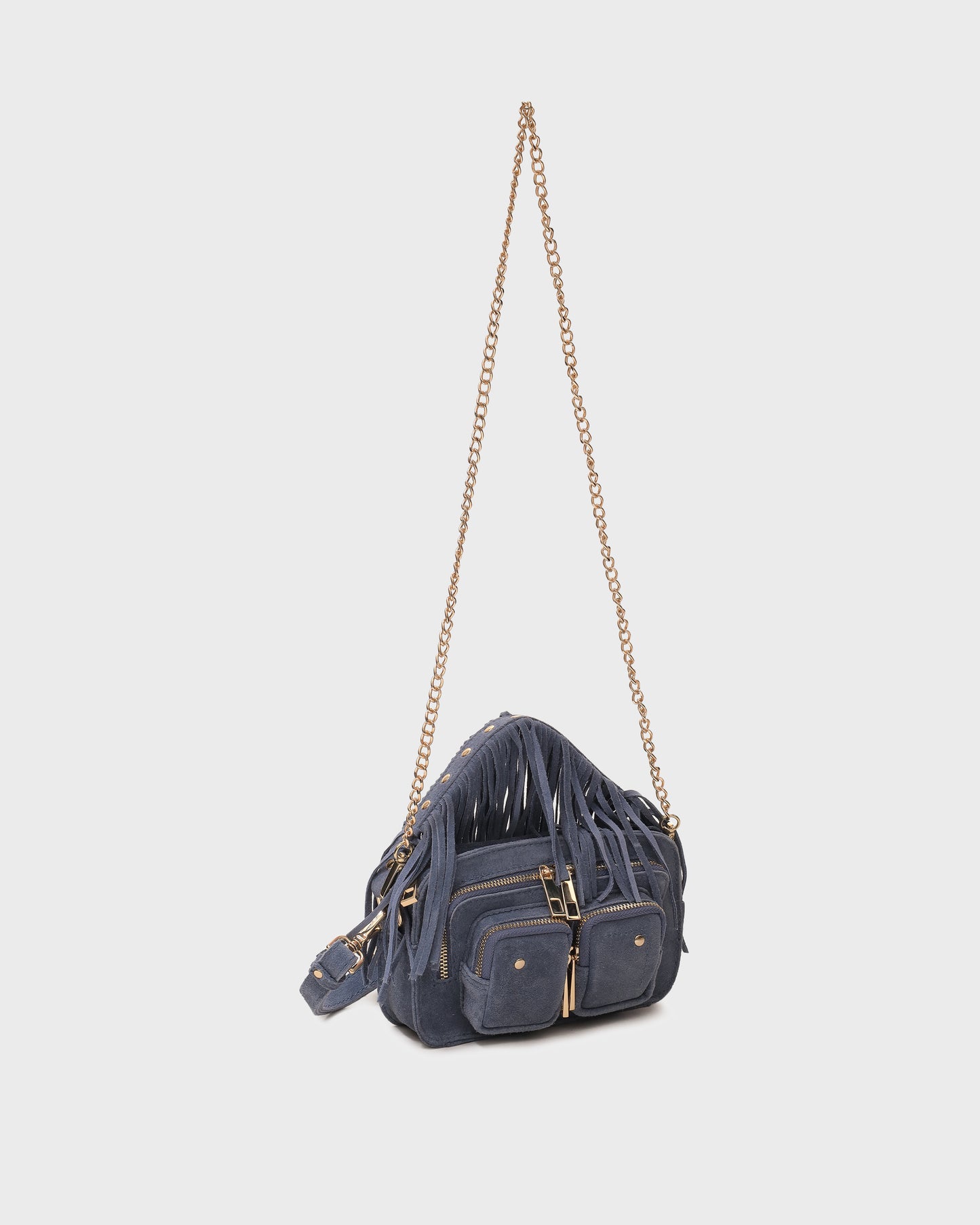 Núnoo Helena Fringe Suede Jeans w. Gold Small bag Jeans