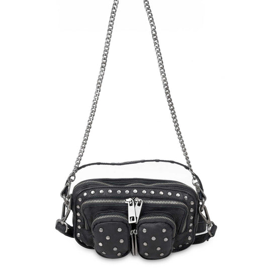 Núnoo Helena Rivet Washed Black w. Antique Silver Small bag Black