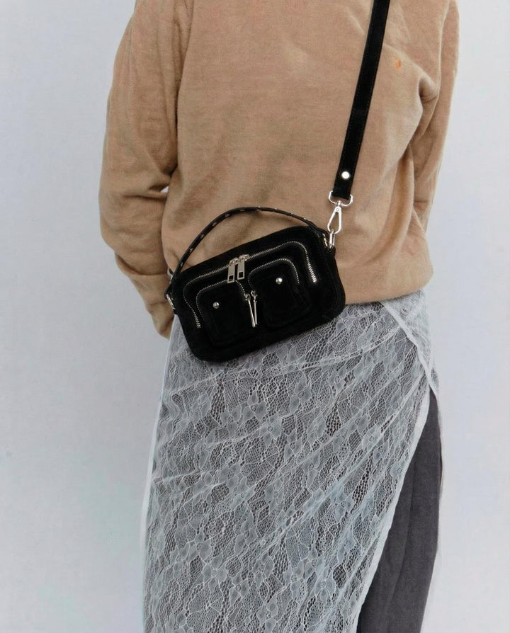 Núnoo Helena Suede Black Small bag Black