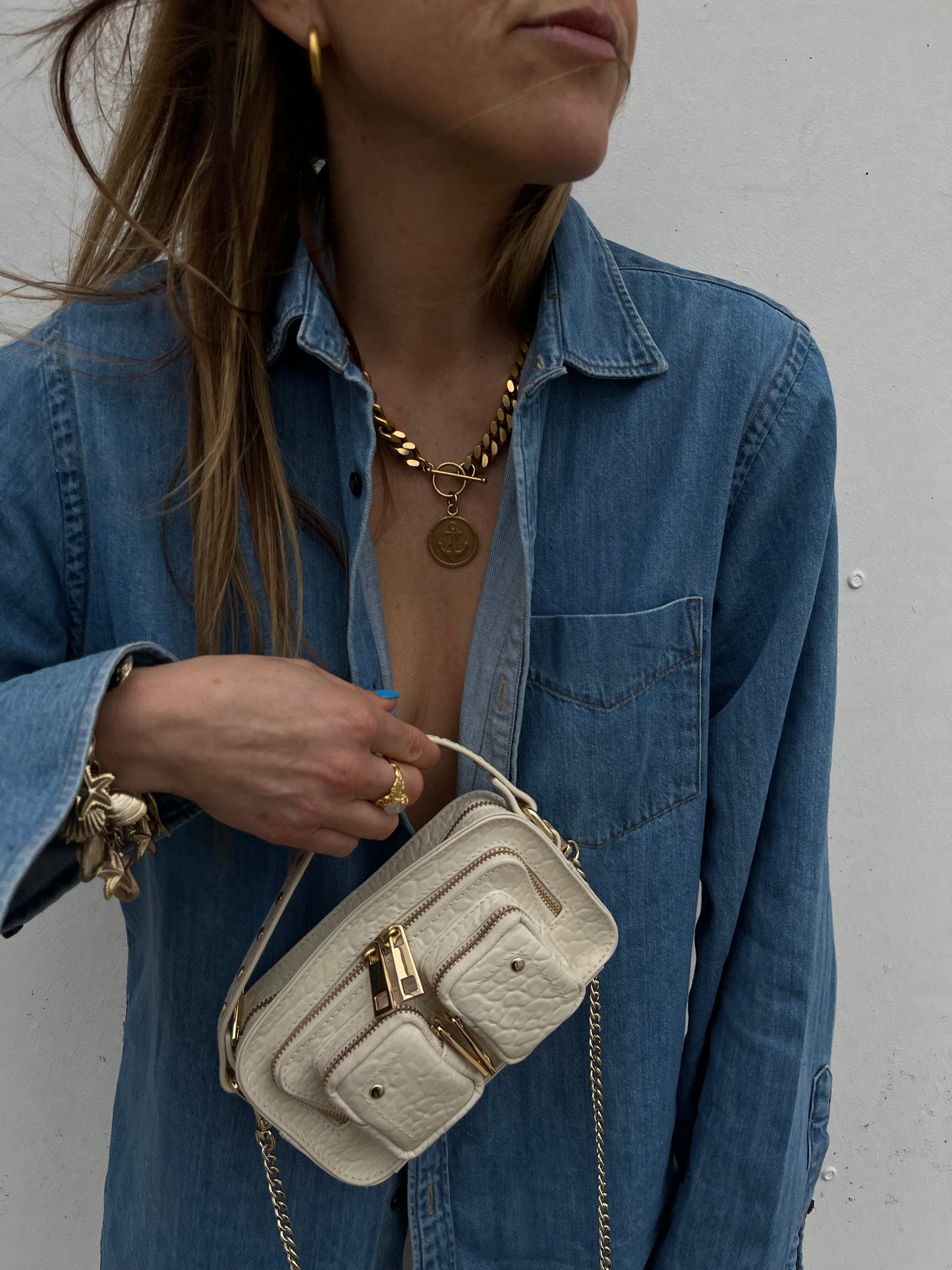 Núnoo Helena new zealand beige w. gold Small bag Beige