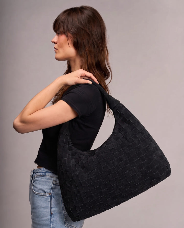 Núnoo Maxi Dandy Braided Suede Black Maxi Black