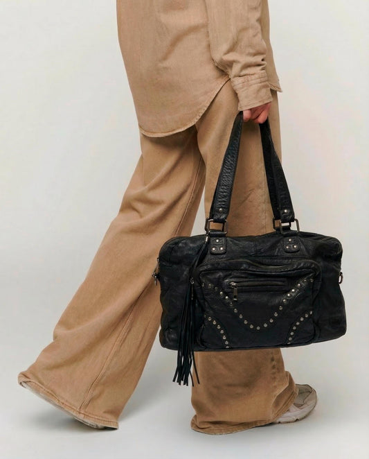 Núnoo Mille Rivet Washed Black w. Antique Silver Maxi Black