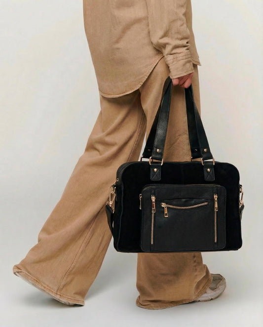 Núnoo Mille Suede Mix Black w. Gold Maxi Black