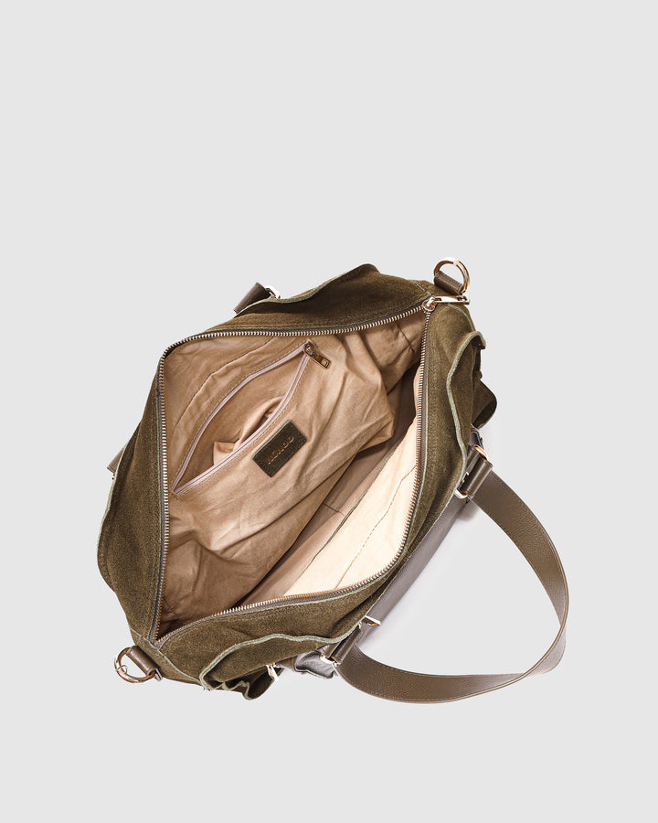 Núnoo Mille Suede Mix Dark Olive w. Gold Maxi Dark Olive
