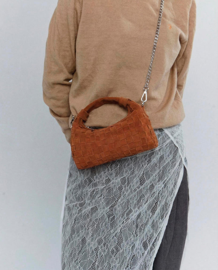 Núnoo Mini Dandy Braided Suede Pecan Brown Small bag Pecan Brown