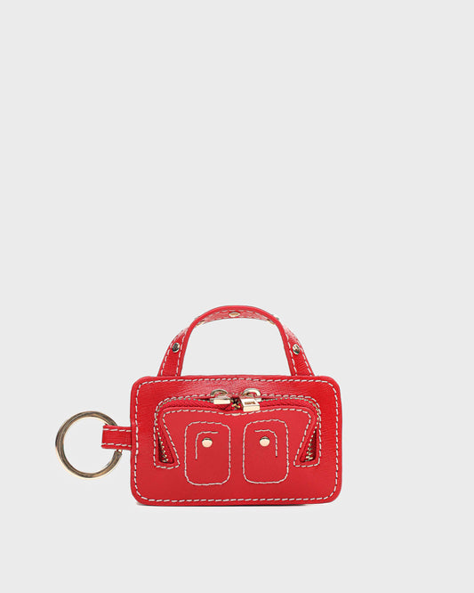 Núnoo Mini Helena Keyring Florence Bright Red w. Gold Accessories Bright Red