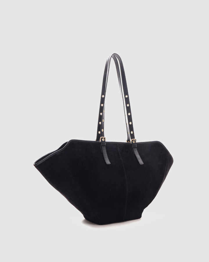 Núnoo Nora Suede Black w. Gold Maxi Black