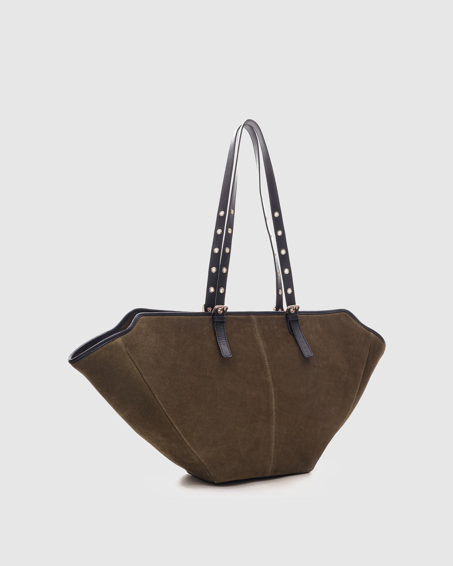 Núnoo Nora Suede Dark Olive w. Gold Maxi Dark Olive