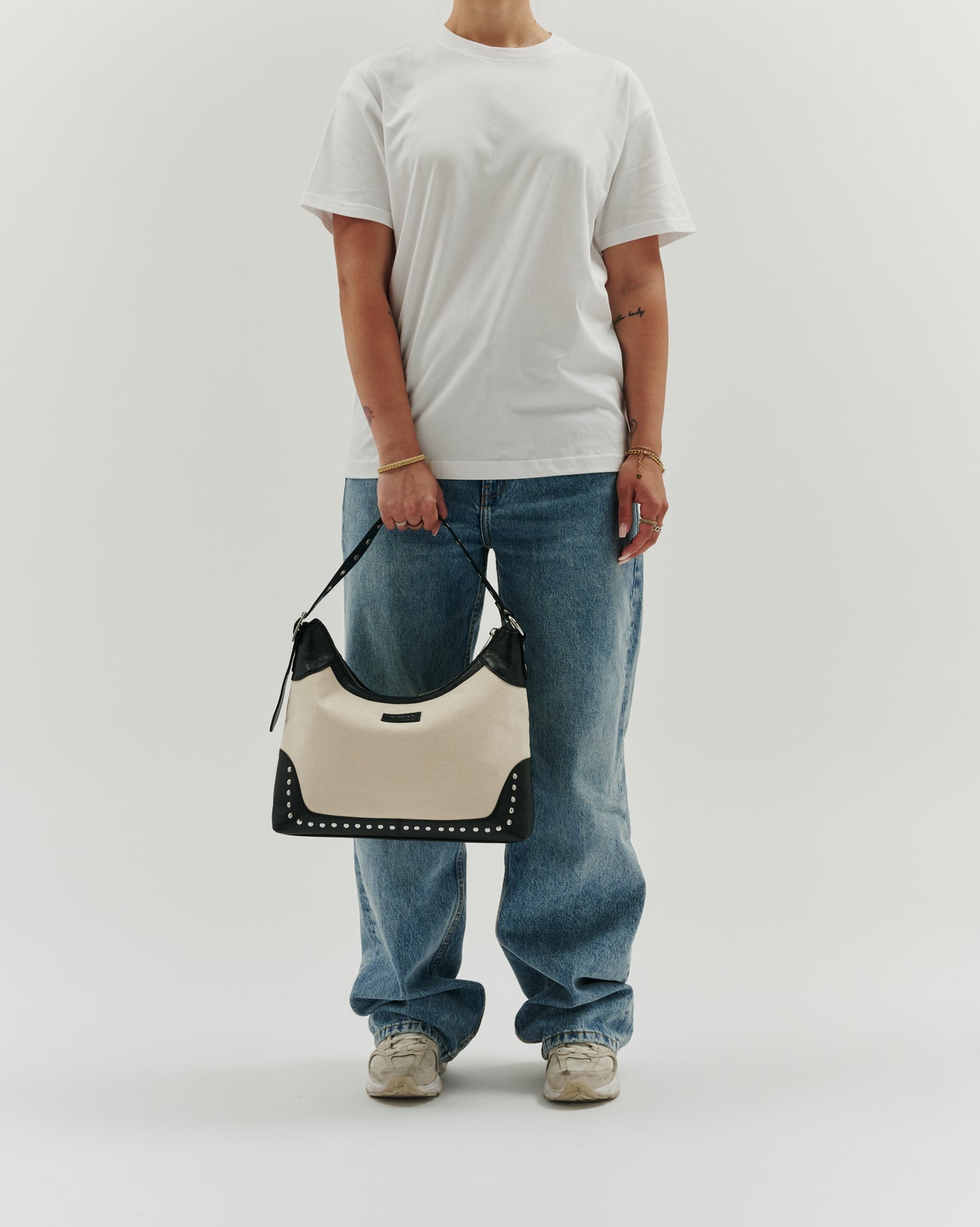 Núnoo Rio Rivet Canvas Leather Off White Large Off white