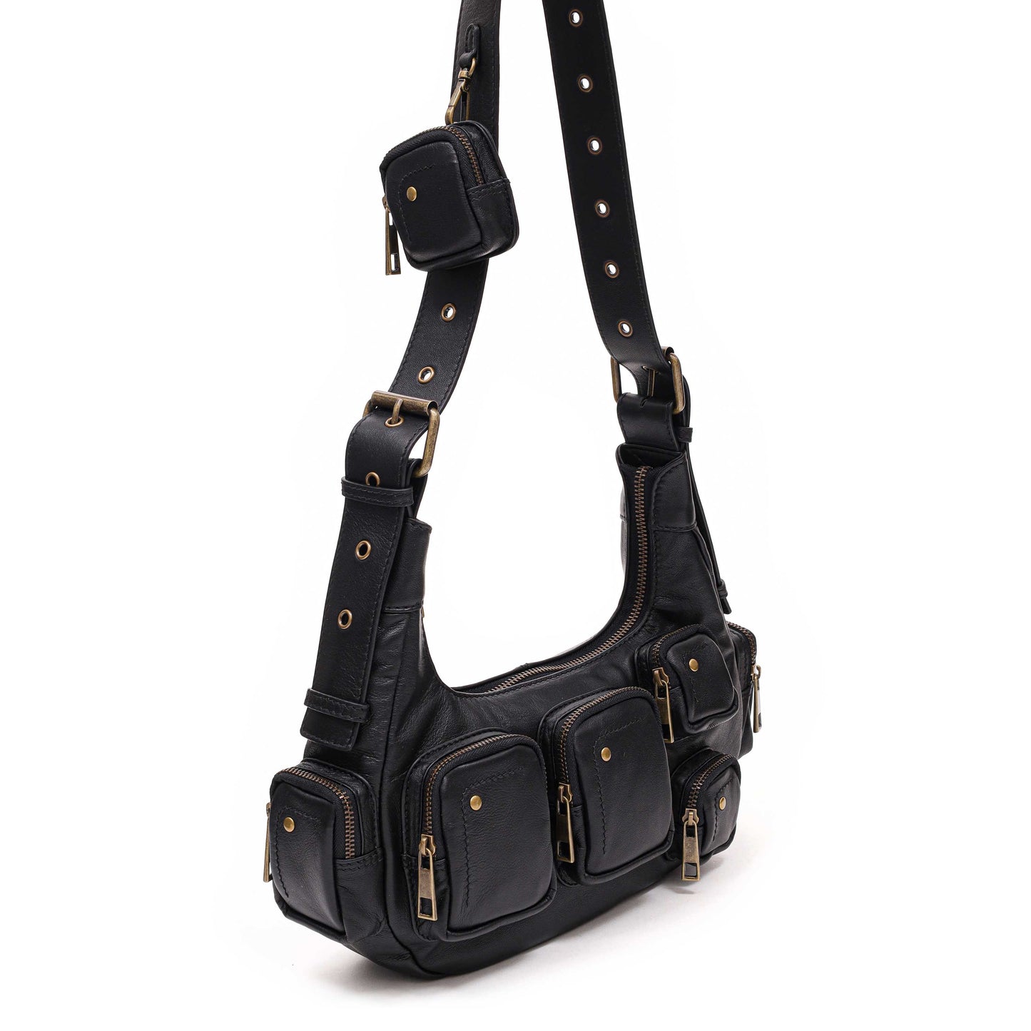 Núnoo Sally Small Pocket Sheep Black w. gold Medium Black