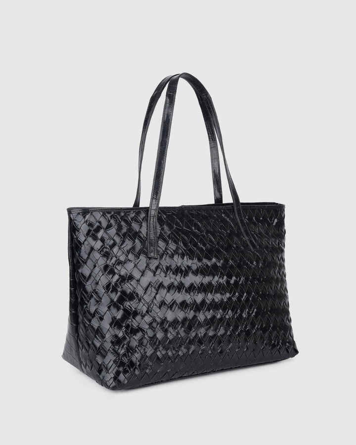 Núnoo Shopper Braided Texas Dusty Blue Large Black