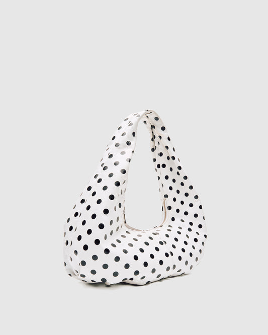 Núnoo Small Alma Draped Polka White/Black Medium White/Black