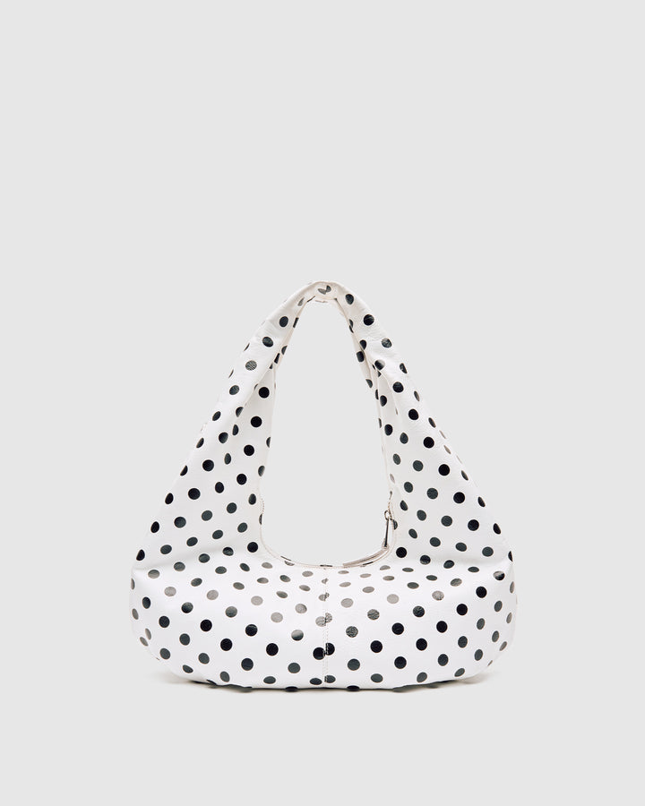 Núnoo Small Alma Draped Polka White/Black Medium White/Black