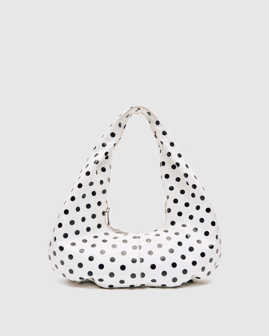 Núnoo Small Alma Draped Polka White/Black Medium White/Black
