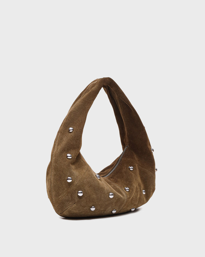 Núnoo Small Alma Rivet Suede Dusty Olive Large Dusty Olive