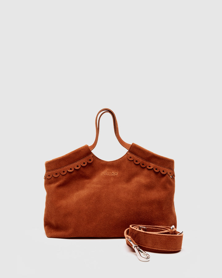 Núnoo Small Bellis Scallop Suede Redwood Large Redwood