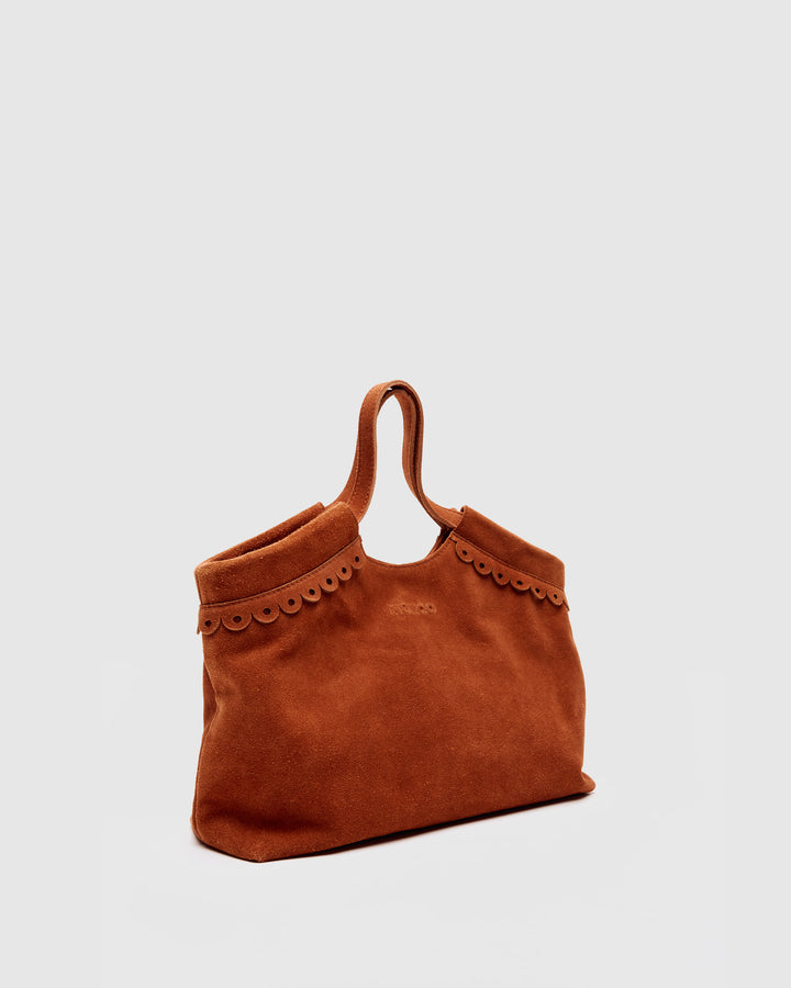 Núnoo Small Bellis Scallop Suede Redwood Large Redwood