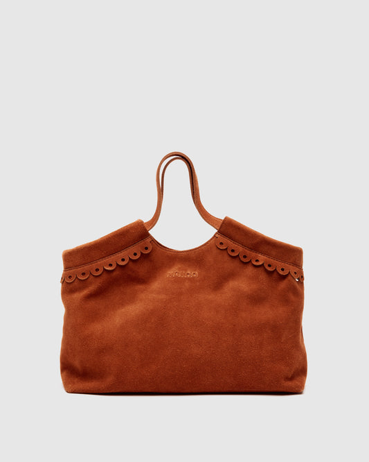 Núnoo Small Bellis Scallop Suede Redwood Large Redwood