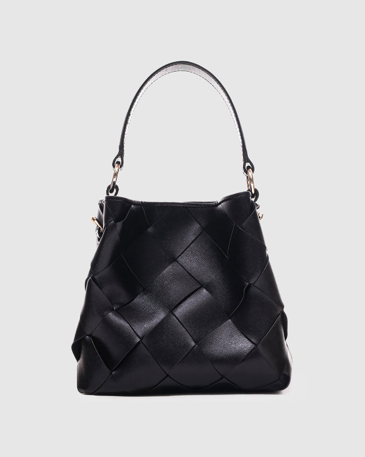 Núnoo Small Chiara Braided Florence Black w. Gold Medium Black