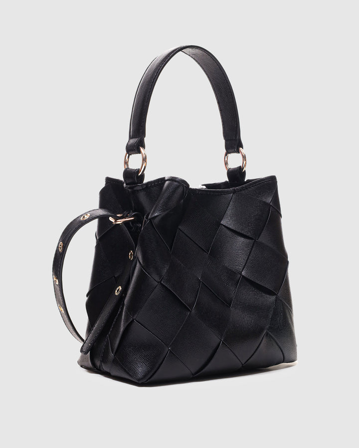 Núnoo Small Chiara Braided Florence Black w. Gold Medium Black