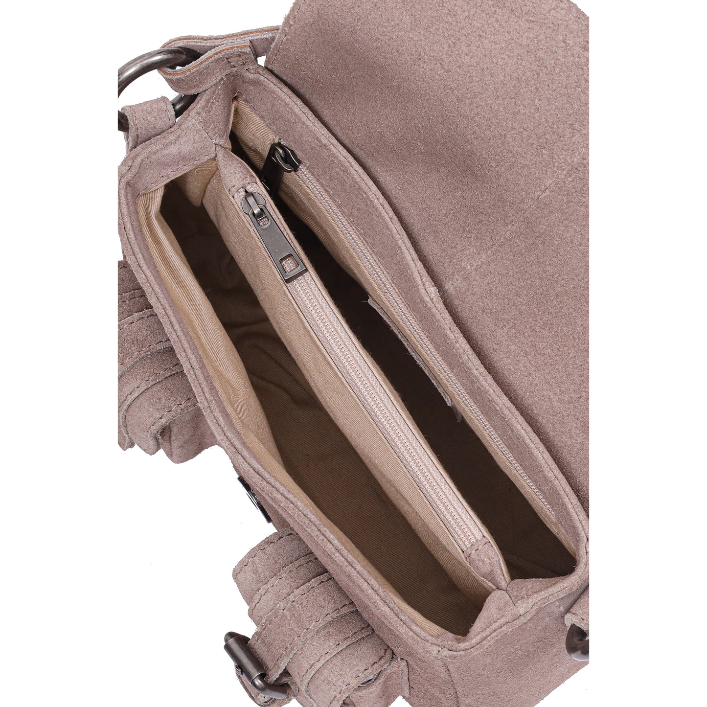 Núnoo Small Honey Buckle Suede Sand w. Antique Silver Small bag Sand