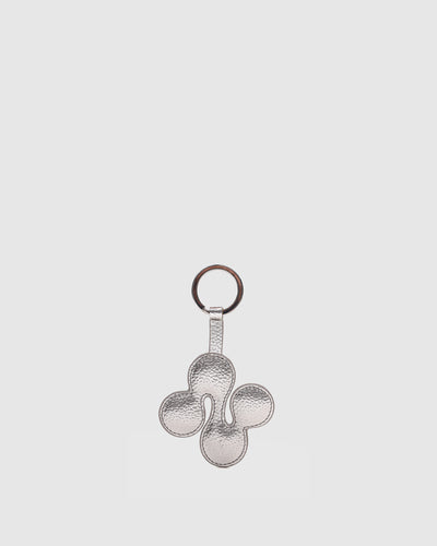 Small Logo Keyring Metallic Silver