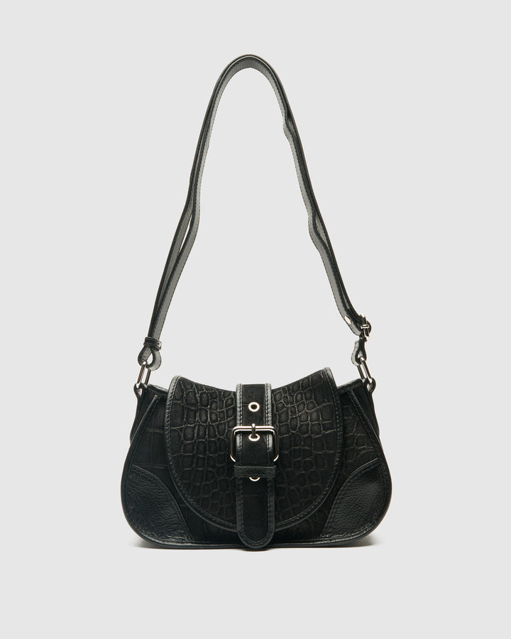 Núnoo Small Maria Scale Suede Black Small bag Black