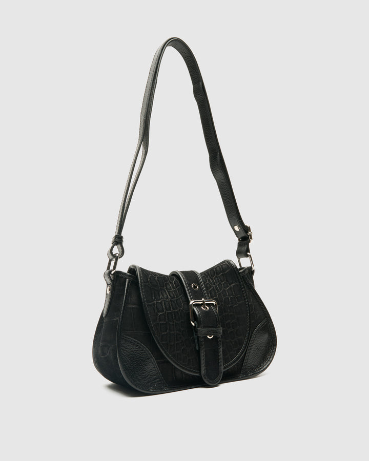 Núnoo Small Maria Scale Suede Black Small bag Black