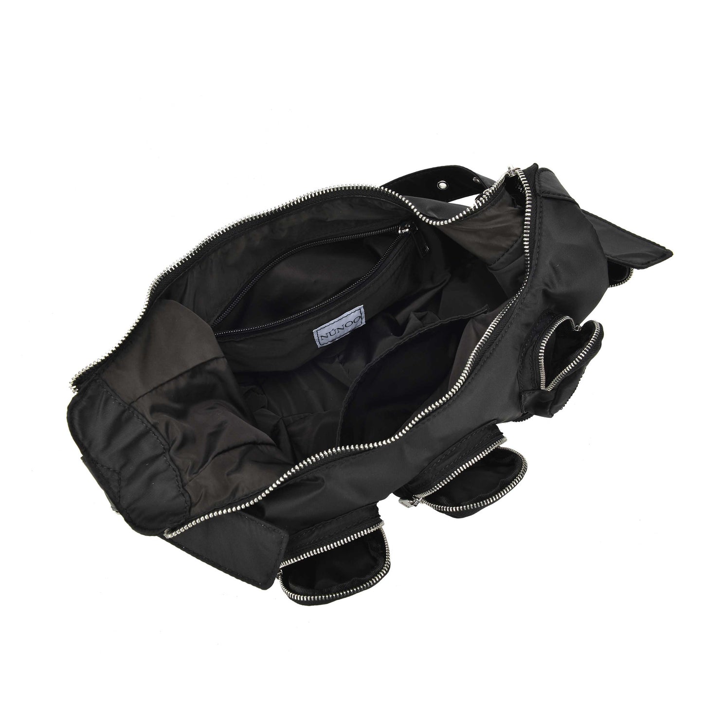 Núnoo Small Sally Pocket Recycled Nylon Green Shoulder bags Black